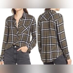 Rails Olive Plaid Button Down Shirt